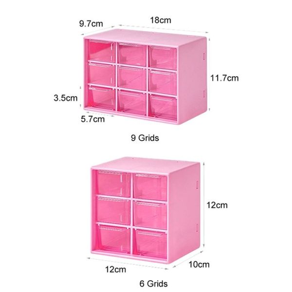 Transparent Desktop Small Objects Compartment Drawer Organizer Hair Accessories Storage Case, Color: 9 Grids White - Image 2