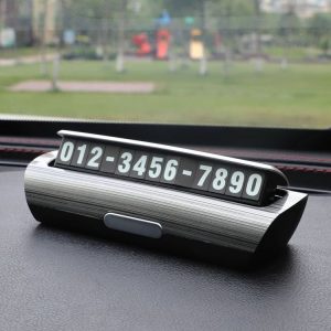 Hidden Luminous Temporary Parking Sign With Car Number, Color: Silver