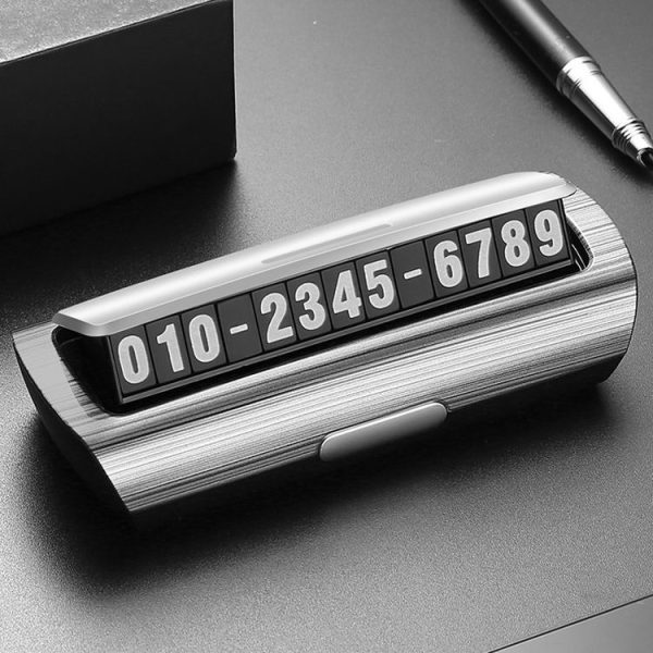 Hidden Luminous Temporary Parking Sign With Car Number, Color: Silver - Image 2