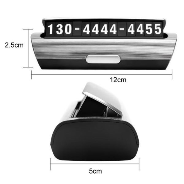 Hidden Luminous Temporary Parking Sign With Car Number, Color: Silver - Image 3