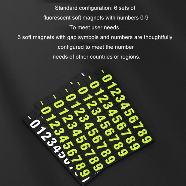 Hidden Luminous Temporary Parking Sign With Car Number, Color: Silver - Image 6