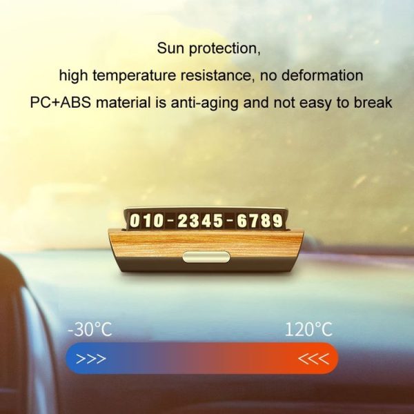Hidden Luminous Temporary Parking Sign With Car Number, Color: Silver - Image 7