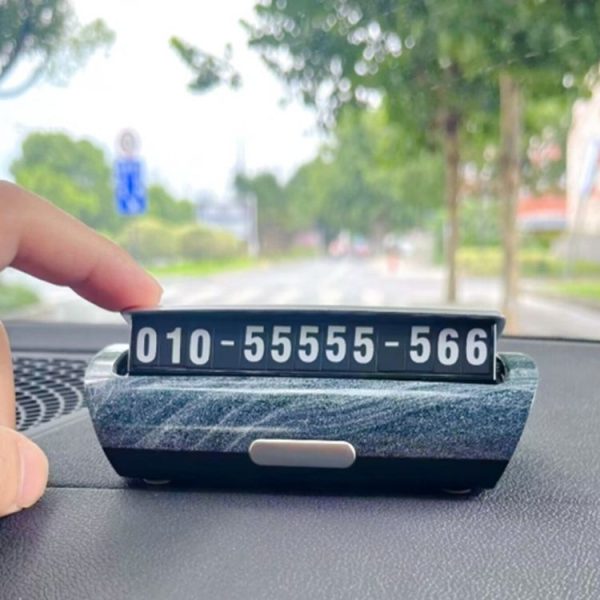 Hidden Luminous Temporary Parking Sign With Car Number, Color: Silver - Image 8