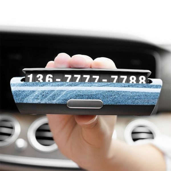 Hidden Luminous Temporary Parking Sign With Car Number, Color: Silver - Image 9