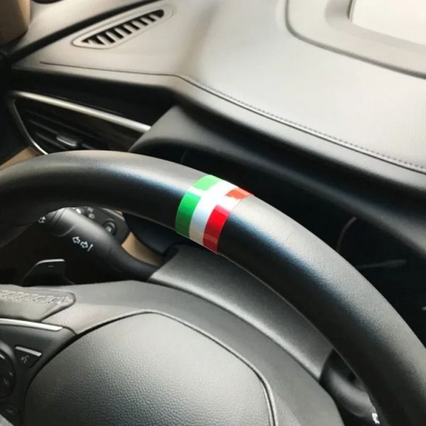 2pcs Steering Wheel Three-color Label Car Modification Film, Pattern: German Flag - Image 3
