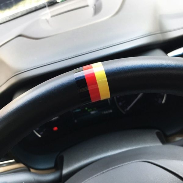 2pcs Steering Wheel Three-color Label Car Modification Film, Pattern: German Flag - Image 4
