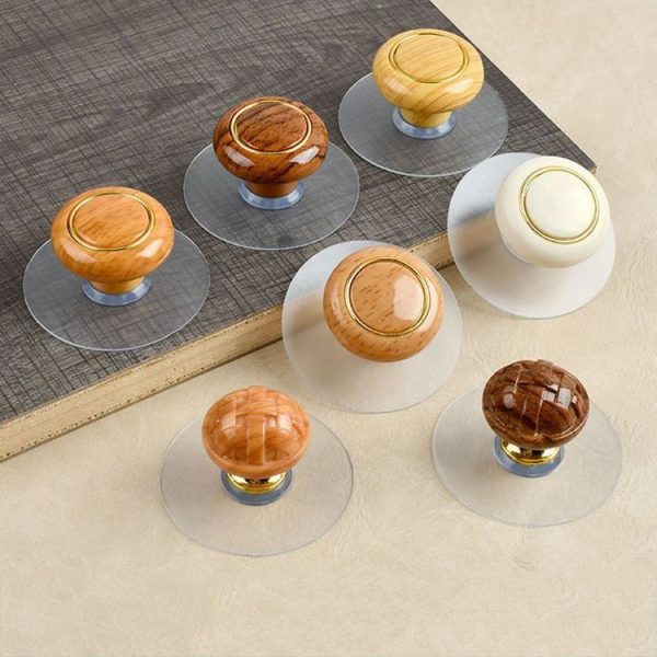 Hole-free Wardrobe Handles Drawer Glass Door Adhesive Household Round Handle, Spec: A - Image 3