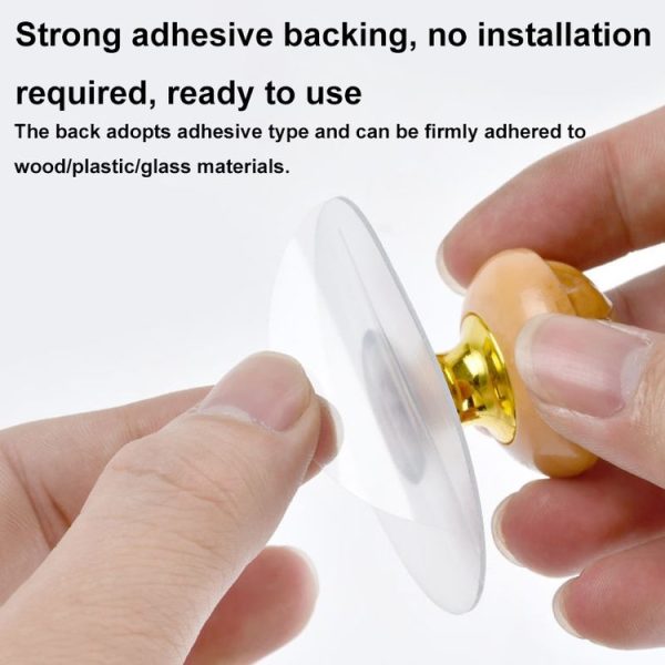 Hole-free Wardrobe Handles Drawer Glass Door Adhesive Household Round Handle, Spec: A - Image 5