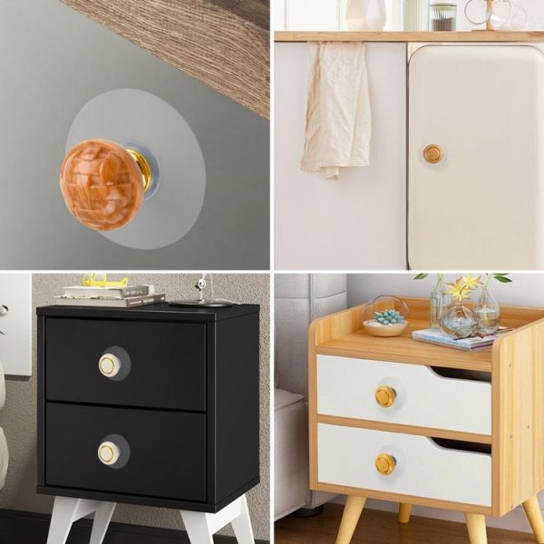 Hole-free Wardrobe Handles Drawer Glass Door Adhesive Household Round Handle, Spec: A - Image 9