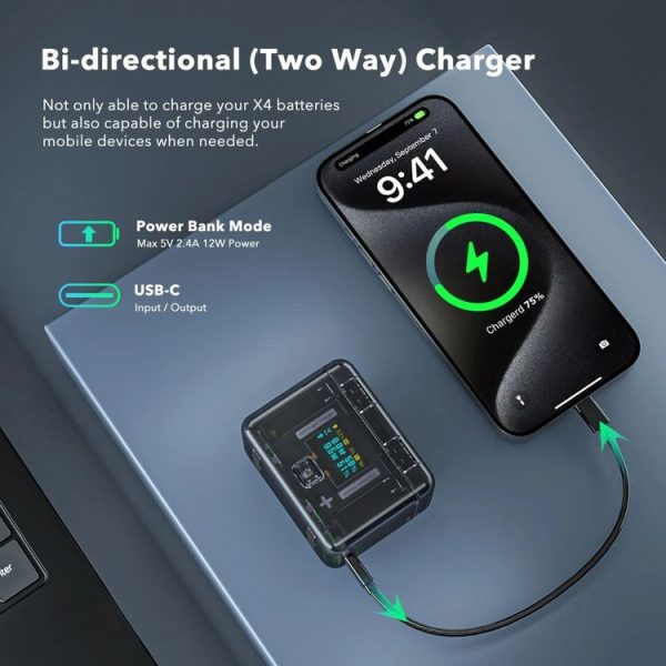 Insta360 X4 CYNOVA Two-Way Charging Butler Screen Display Smart Charging Box - Image 3