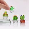 Mini Simulated Cactus Car Navigator Rearview Mirror Ornaments Decoration (4pcs / Set) - Image 2