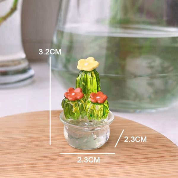 Mini Simulated Cactus Car Navigator Rearview Mirror Ornaments Decoration (4pcs / Set) - Image 3