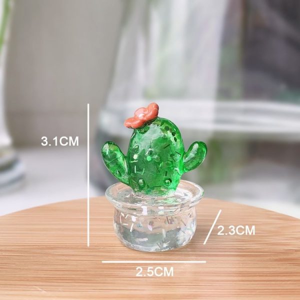Mini Simulated Cactus Car Navigator Rearview Mirror Ornaments Decoration (4pcs / Set) - Image 6