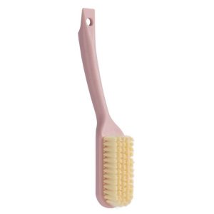 Household Long Handle Shoe Brush Hangable Multi-functional Soft Bristle Cleaning Brush (Pink)