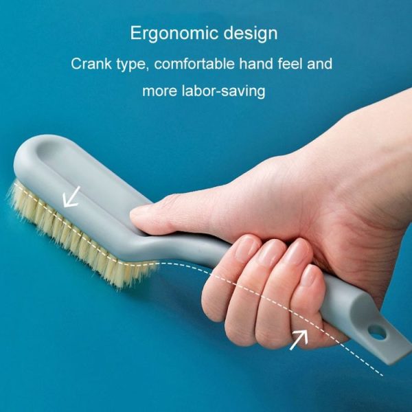 Household Long Handle Shoe Brush Hangable Multi-functional Soft Bristle Cleaning Brush (Pink) - Image 6