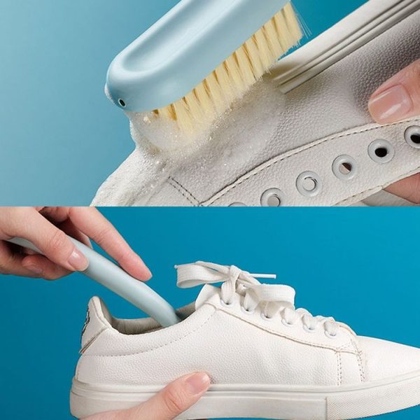 Household Long Handle Shoe Brush Hangable Multi-functional Soft Bristle Cleaning Brush (Pink) - Image 8