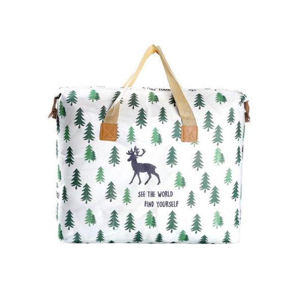 Clothes Quilt Storage Bag Large Capacity Waterproof Moistureproof Moving Luggage Bag, Style: 35L Small Elk
