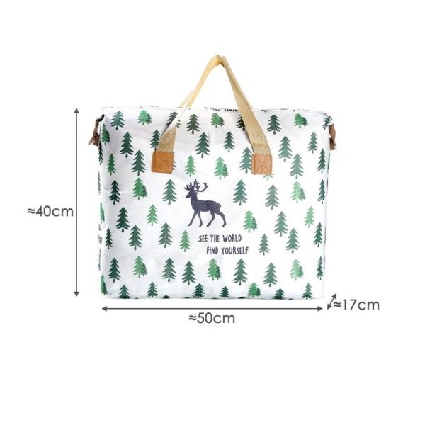 Clothes Quilt Storage Bag Large Capacity Waterproof Moistureproof Moving Luggage Bag, Style: 35L Small Elk - Image 2