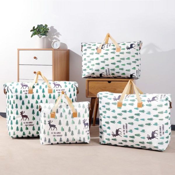 Clothes Quilt Storage Bag Large Capacity Waterproof Moistureproof Moving Luggage Bag, Style: 35L Small Elk - Image 3