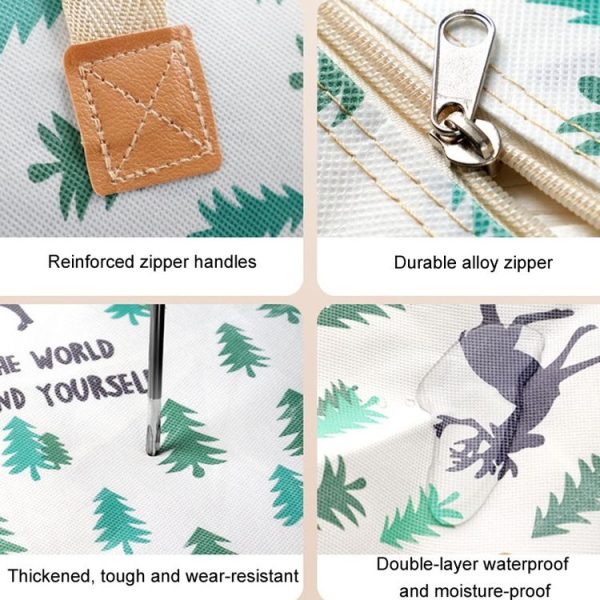 Clothes Quilt Storage Bag Large Capacity Waterproof Moistureproof Moving Luggage Bag, Style: 35L Small Elk - Image 5