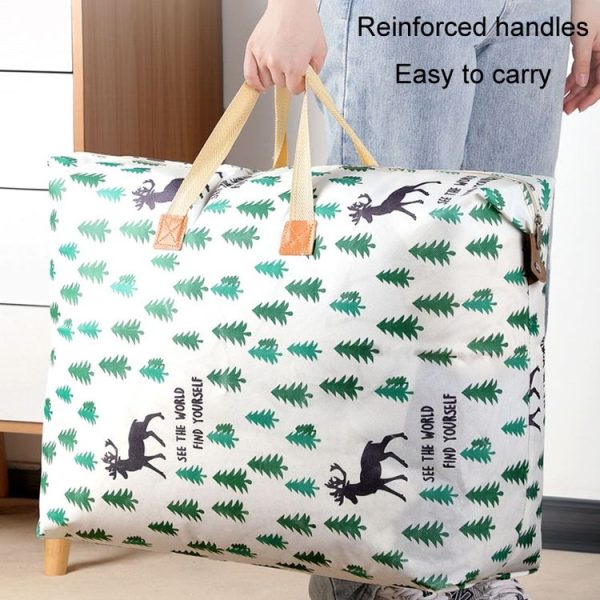Clothes Quilt Storage Bag Large Capacity Waterproof Moistureproof Moving Luggage Bag, Style: 35L Small Elk - Image 7