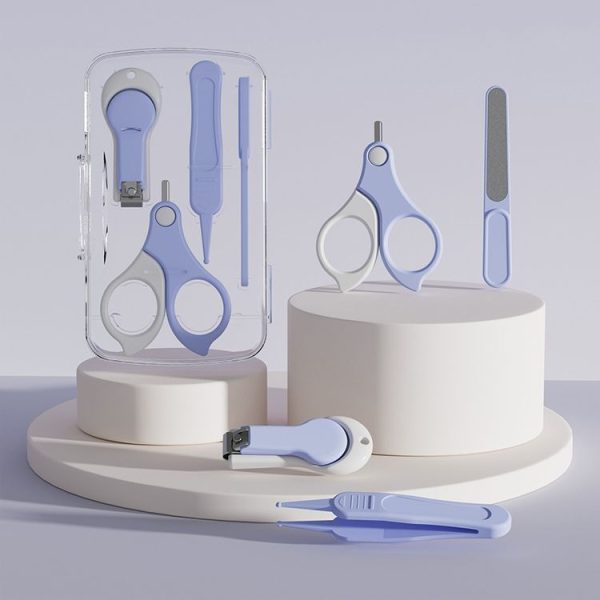 4-in-1 Baby Nail Clipper Set Travel Portable Baby Care Kit (Blue)