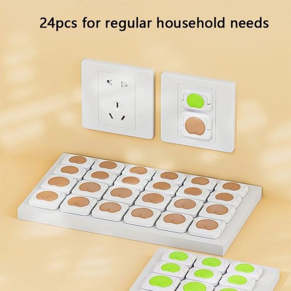 24pcs / Pack Children Anti-Shock Swivel Socket Protective Cap Power Jack Cover (Brown) - Image 7