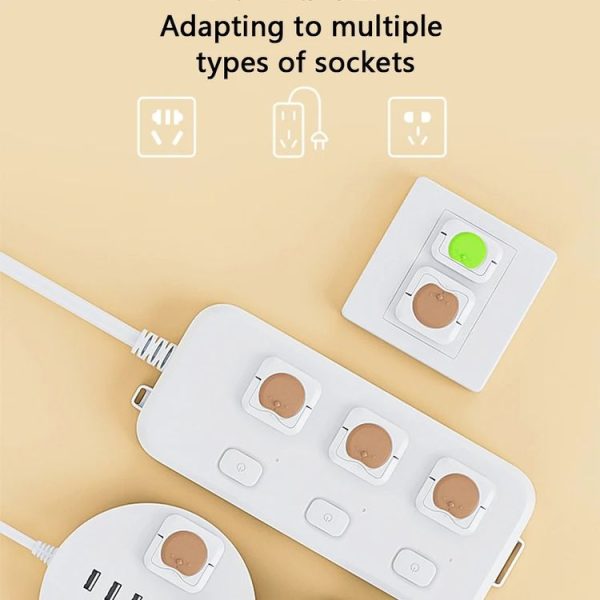 24pcs / Pack Children Anti-Shock Swivel Socket Protective Cap Power Jack Cover (Brown) - Image 8