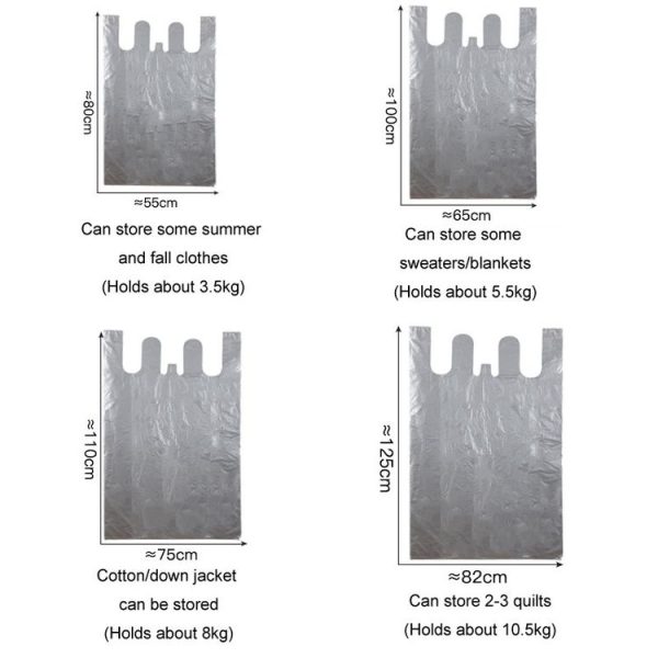 10pcs 55x80cm PE Large-capacity Moving Packing Bags Thickened Quilt Luggage Storage Bags - Image 3