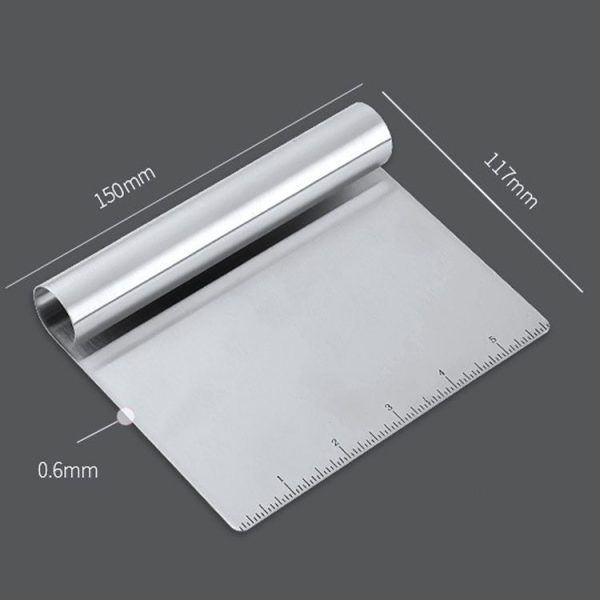 Kitchen Stainless Steel Noodle Scraper Flour Scooper With Scale - Image 2