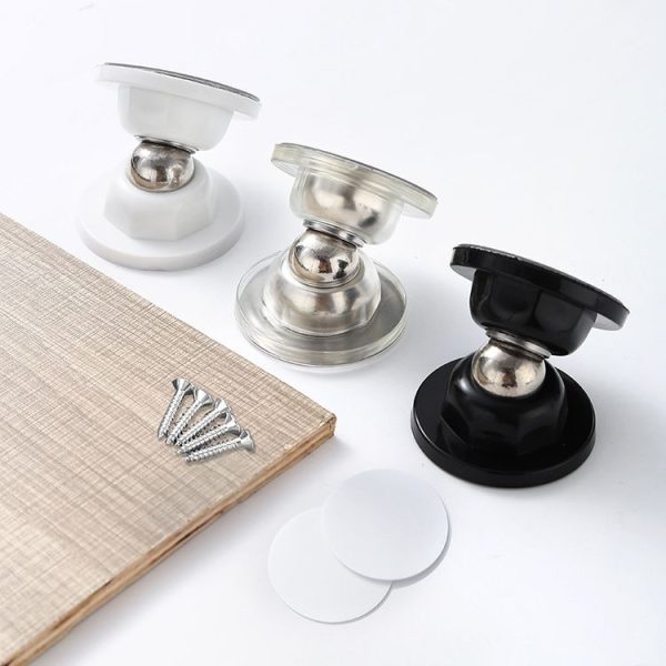 No Punching Silicone Household Strong Magnetic Silent Anti-collision Door Stopper (Transparent) - Image 2