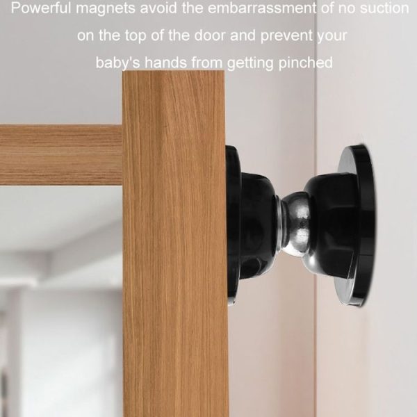 No Punching Silicone Household Strong Magnetic Silent Anti-collision Door Stopper (Transparent) - Image 4