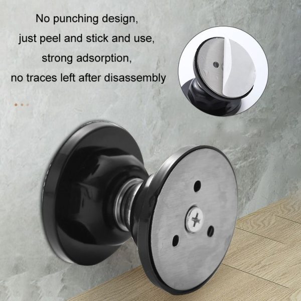 No Punching Silicone Household Strong Magnetic Silent Anti-collision Door Stopper (Transparent) - Image 9