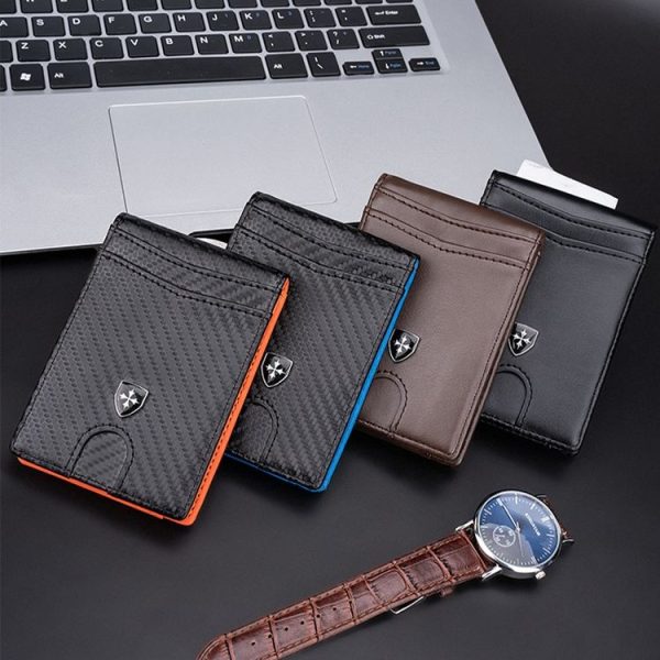Baellerry RFID Anti-Theft Multi-Card Slot Contrasting Color Wallet Card Holder (Black) - Image 7
