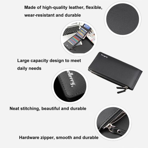 Baellerry CA013 Casual Multi-card Slot Long Wallet Multifunctional Ultra-thin Card Holder (Black) - Image 5