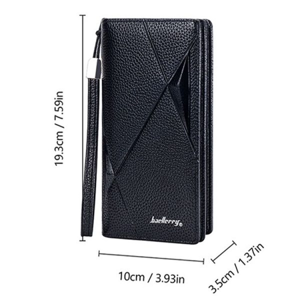 Baellerry S1240 Lychee Pattern Business Casual Zipper Long Wallet Multi-card Slot Clutch Bag (Black) - Image 3