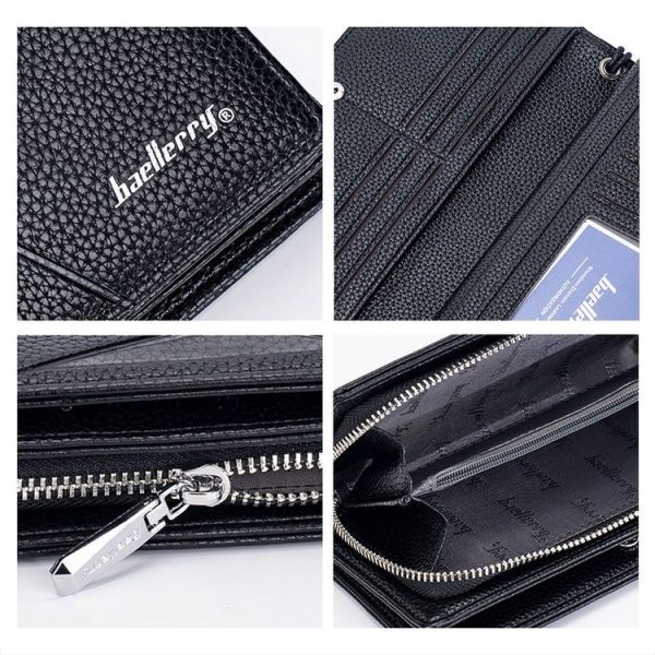 Baellerry S1240 Lychee Pattern Business Casual Zipper Long Wallet Multi-card Slot Clutch Bag (Black) - Image 5