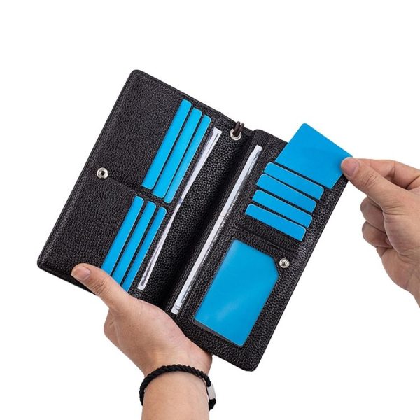 Baellerry S1240 Lychee Pattern Business Casual Zipper Long Wallet Multi-card Slot Clutch Bag (Black) - Image 6