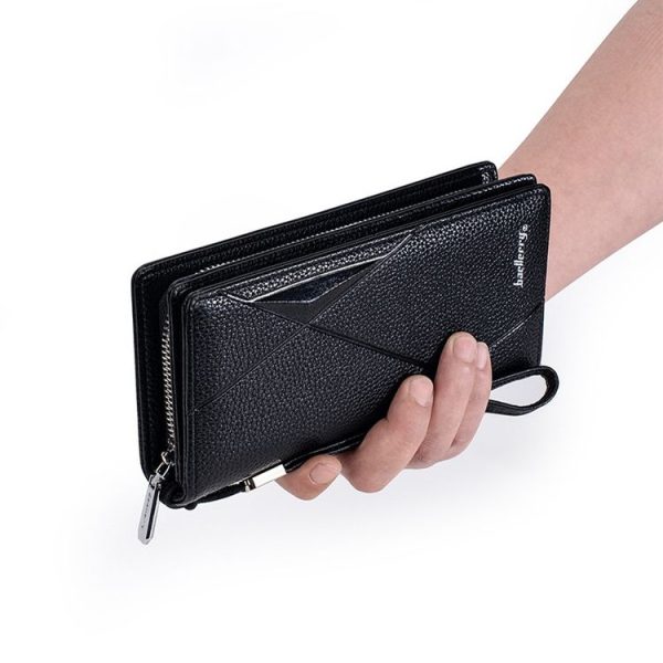 Baellerry S1240 Lychee Pattern Business Casual Zipper Long Wallet Multi-card Slot Clutch Bag (Black) - Image 7