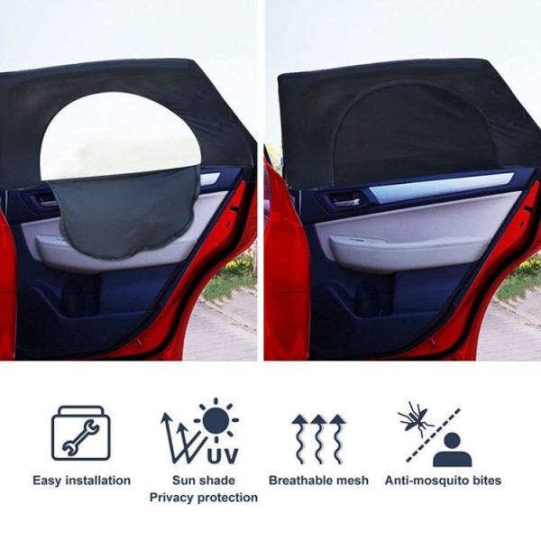Car Sun Protection Anti-mosquito Window Zipper Sunshade (Front Window (Main+Auxiliary)) - Image 4