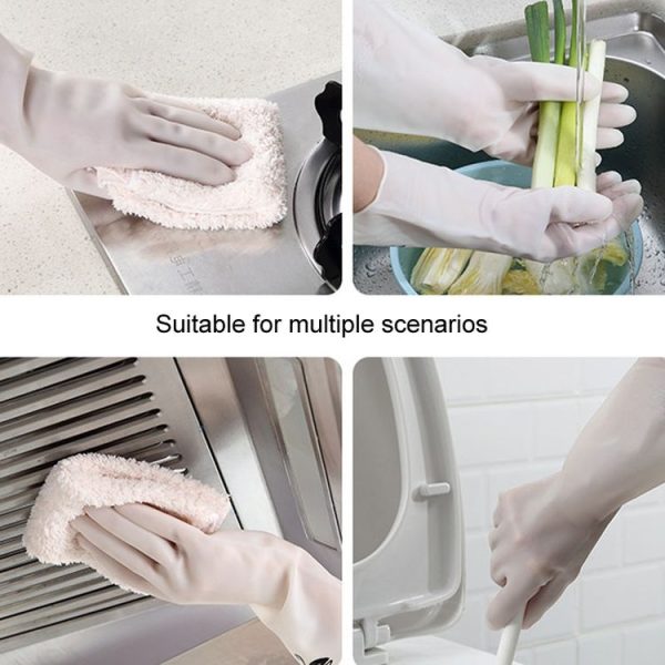Waterproof Kitchen Dishwashing Gloves Household PVC Non-slip Laundry Housework Gloves, Size: S - Image 11