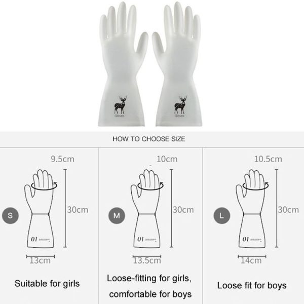 Waterproof Kitchen Dishwashing Gloves Household PVC Non-slip Laundry Housework Gloves, Size: S - Image 3