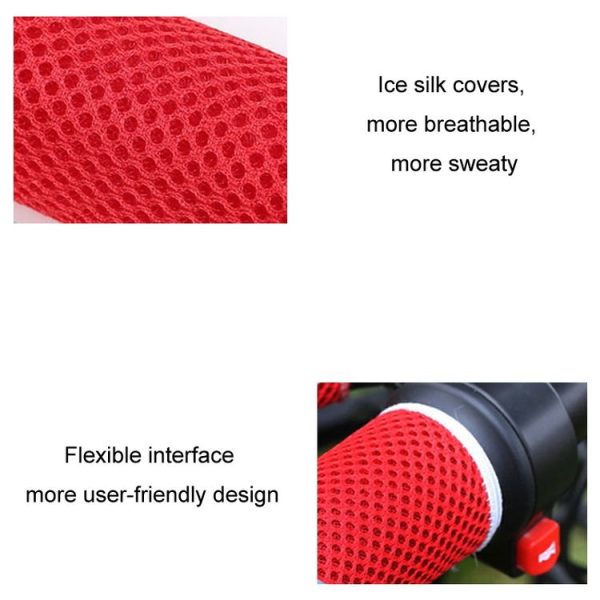 Summer Ice Silk Sweat-absorbent Breathable Electric Vehicle Grips, Color: Red - Image 3