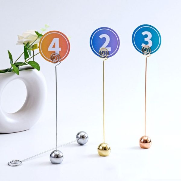 Hotel Stainless Steel Table Number Plate Restaurant Wedding Menu Holder Number Clip, Color: Silver - Image 4