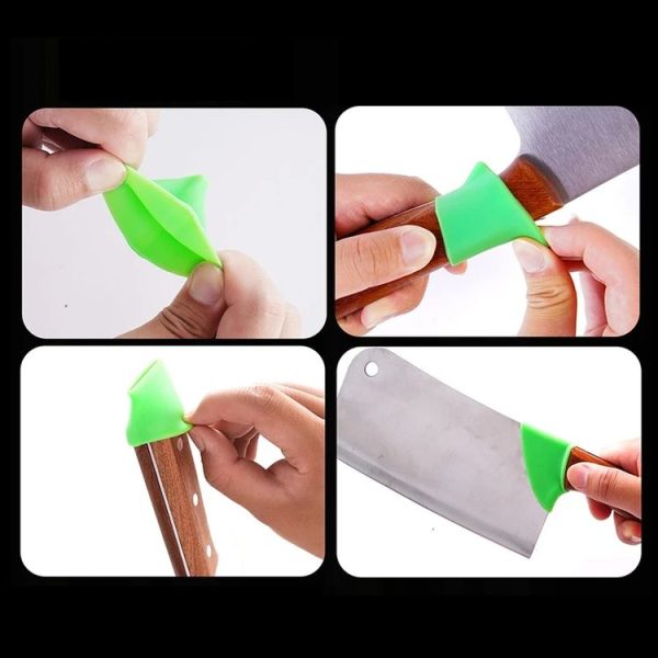 5pairs Home Kitchen Silicone Handle Protector Knife Back Protective Cover - Image 4