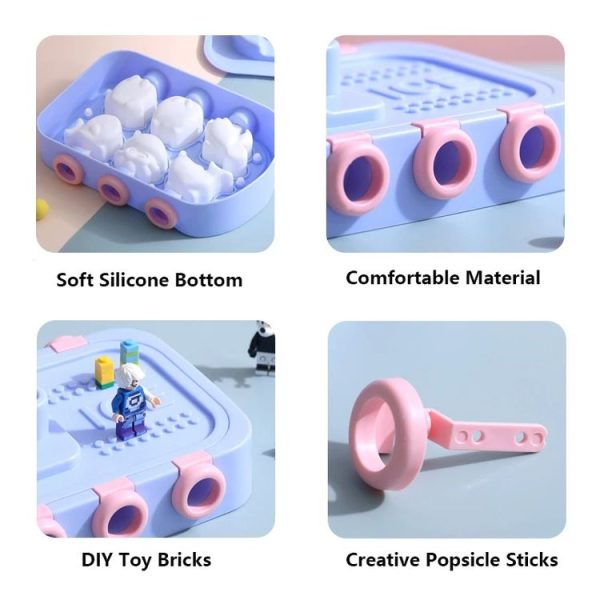 Boat Shape Cartoon Silicone Ice Mold DIY Ice Cream Popsicle Molds (Blue) - Image 3