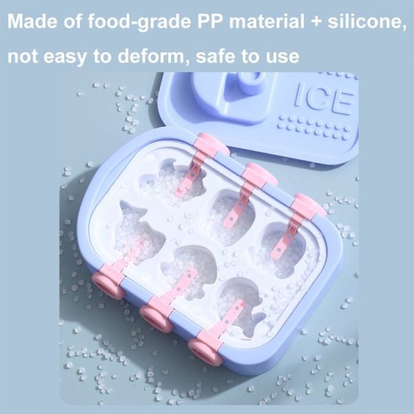 Boat Shape Cartoon Silicone Ice Mold DIY Ice Cream Popsicle Molds (Blue) - Image 4