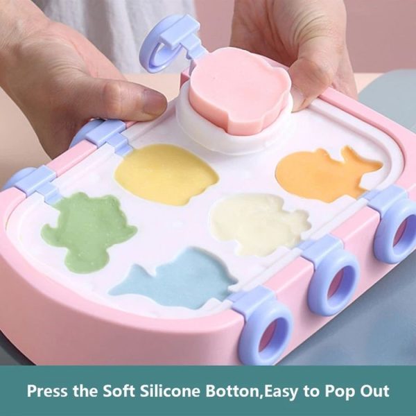 Boat Shape Cartoon Silicone Ice Mold DIY Ice Cream Popsicle Molds (Blue) - Image 5