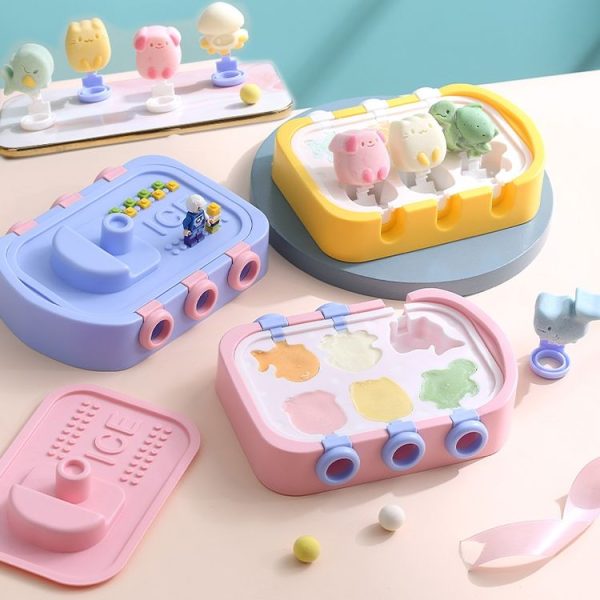 Boat Shape Cartoon Silicone Ice Mold DIY Ice Cream Popsicle Molds (Blue) - Image 8