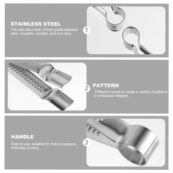 2pcs Stainless Steel Cake Lace Clip Pastry Cake Clamp Baking Tools, Model: C105-1 Triangle - Image 6
